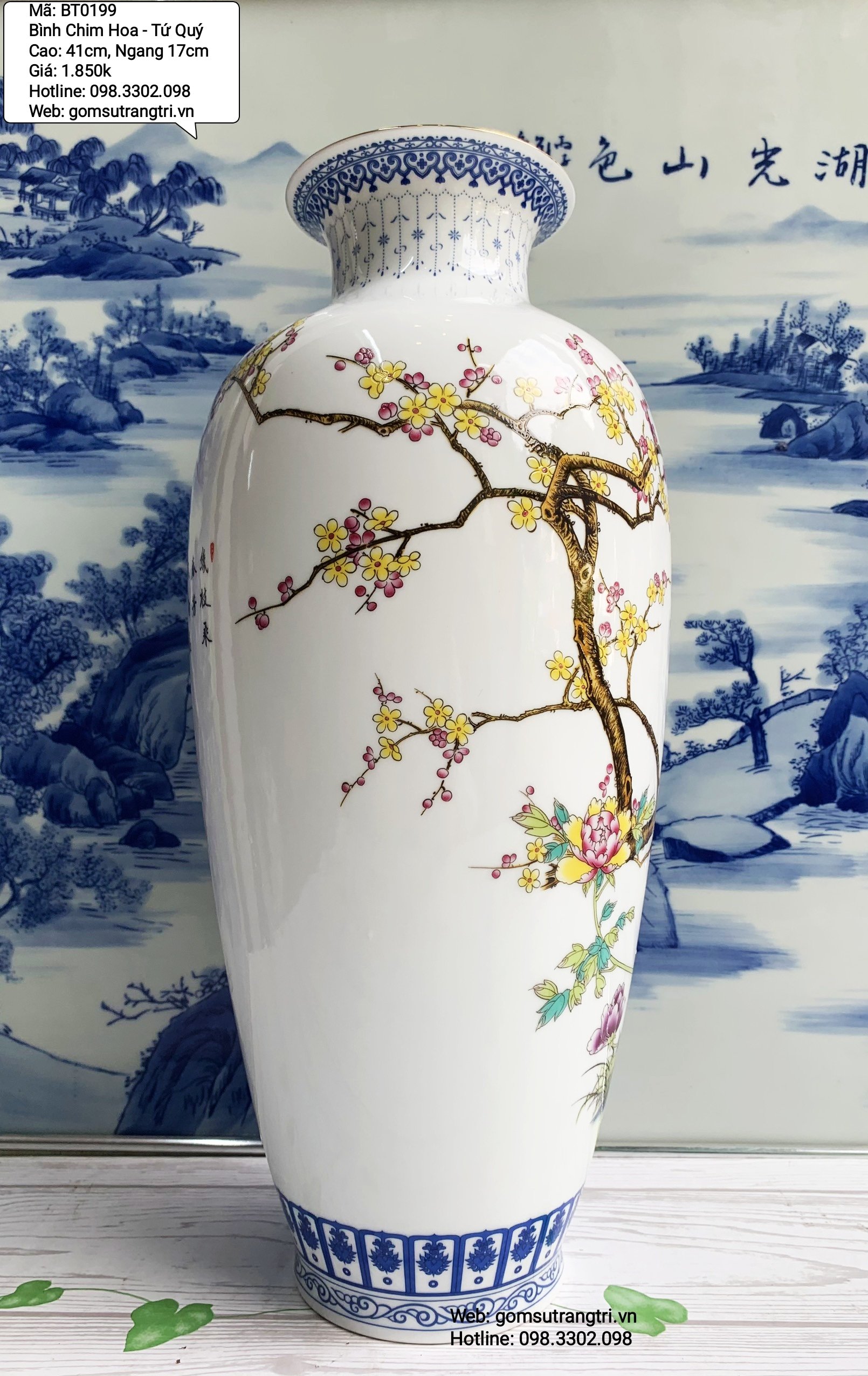 BÌNH CHIM HOA – TỨ QUÝ