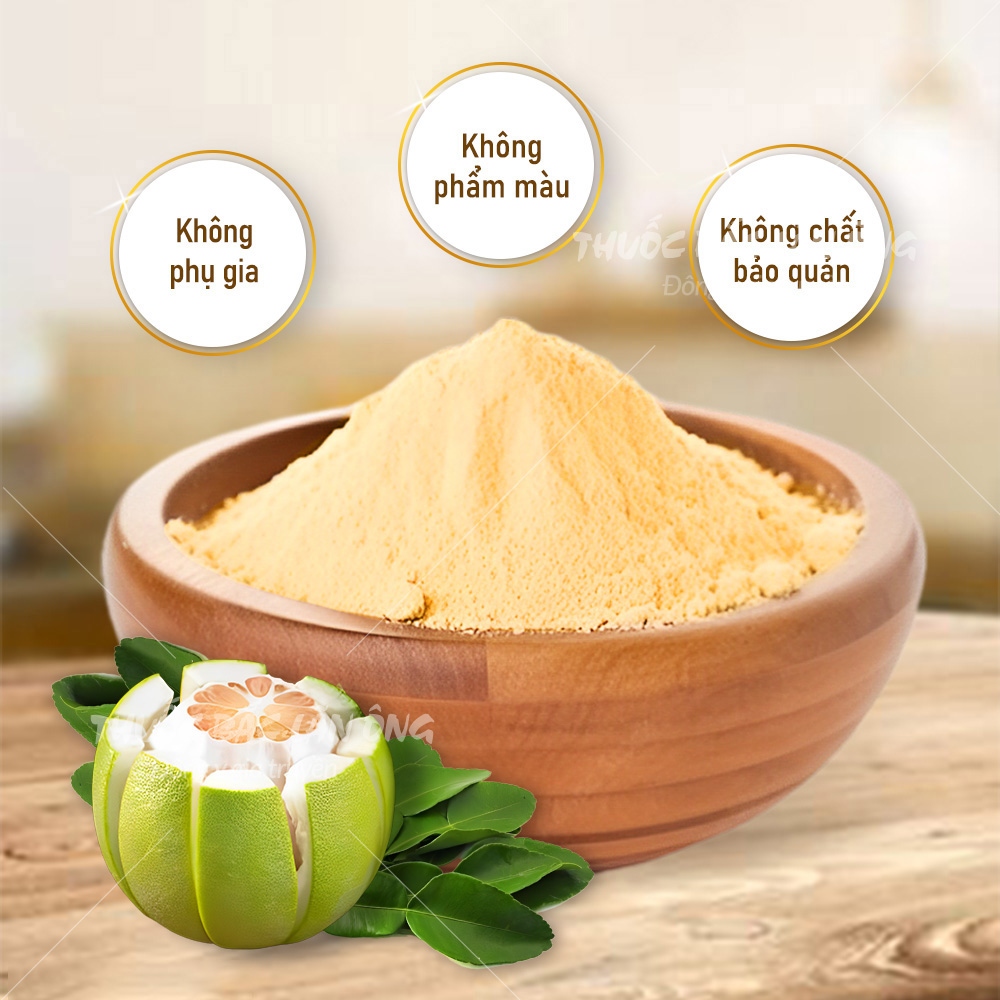 Bột vỏ bưởi 100g, nguyên chất, thơm, mịn, pha uống detox, thanh lọc cơ thể - Lãn Ông