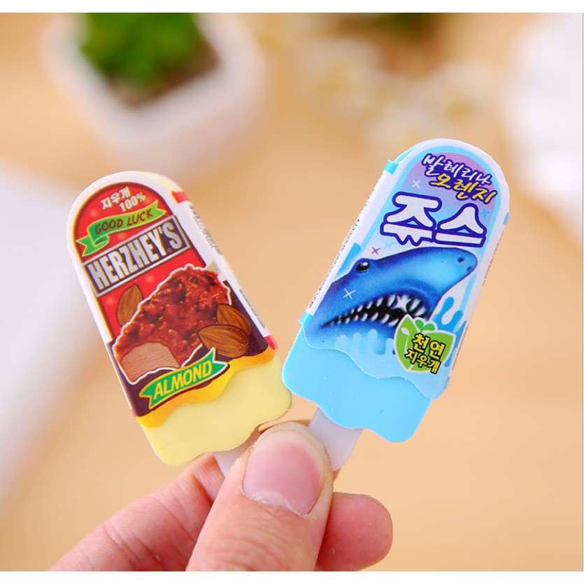 Tẩy bút chì que kem dễ thương nhiều màu