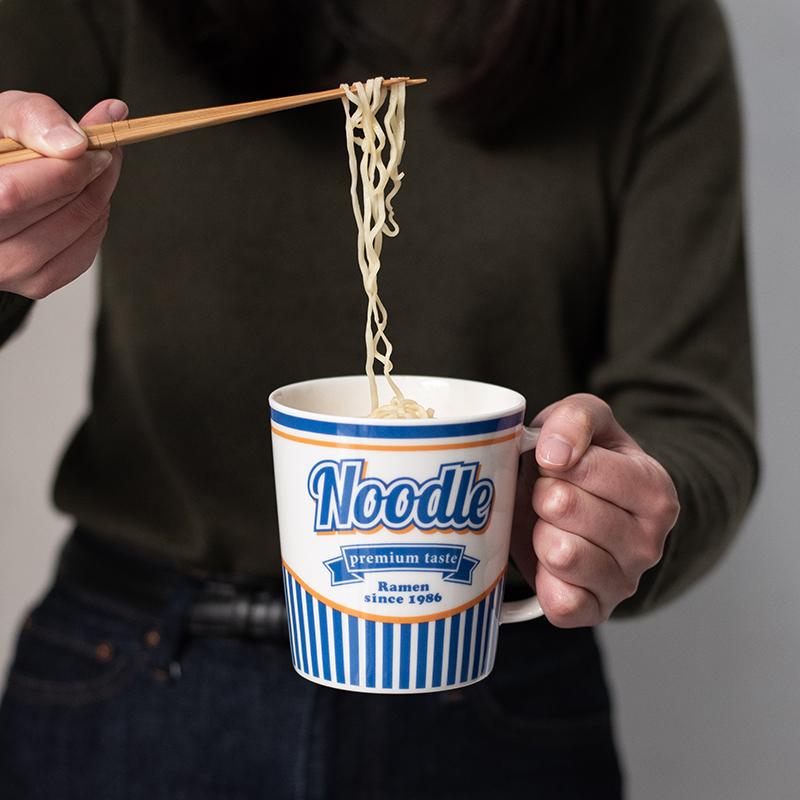 Goods Imported from Japan Creative Design New Bone China Large Capacity Stretched Noodles Mug Glass pao mian bei Cereal Cup