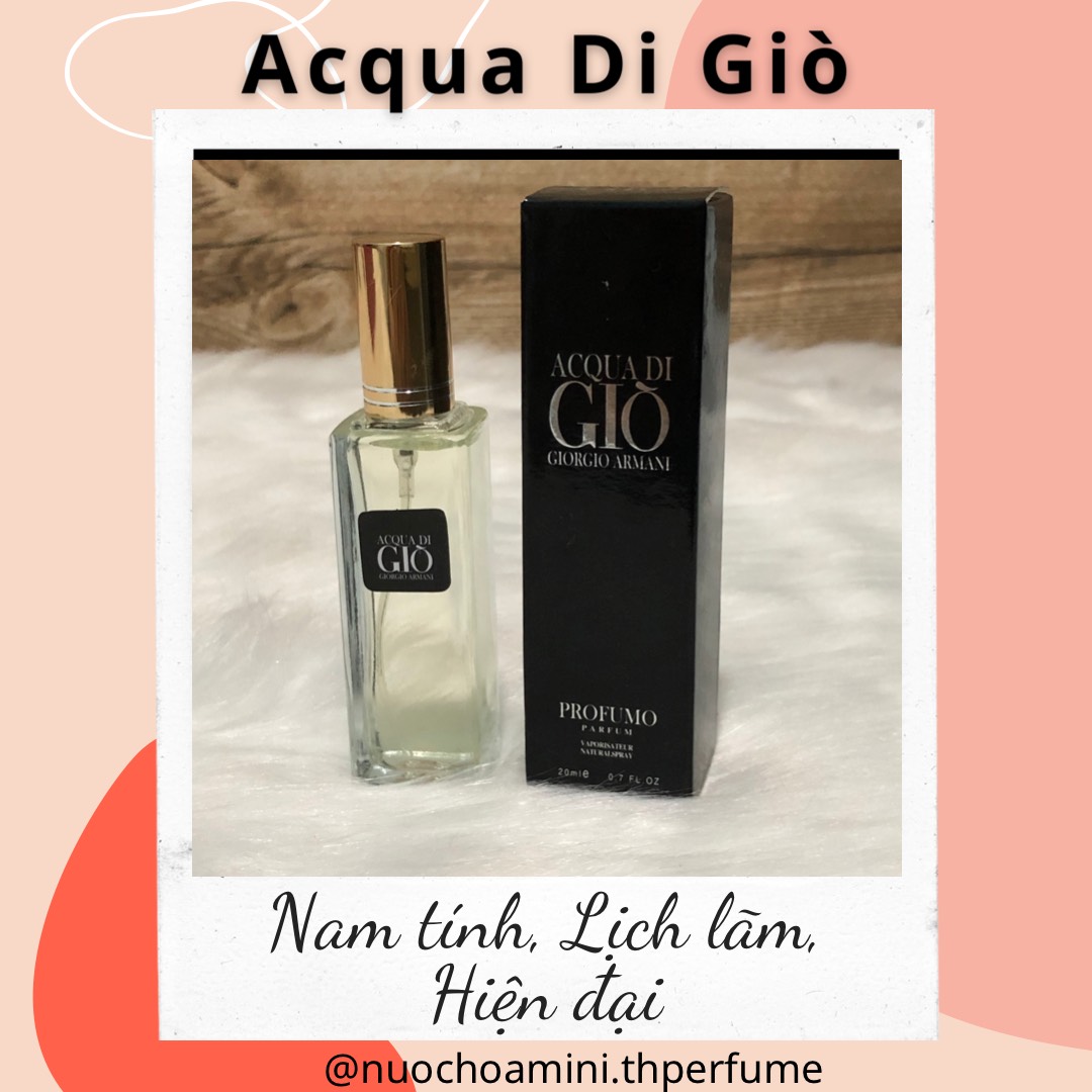 Nước Hoa Nam Mini Ac.qu.a Di Gio Profumo Giò Đen 20ml