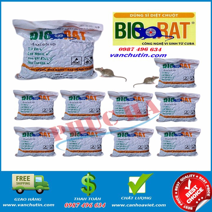 Bả diệt chuột lúa mầm Biorat Cuba diệt chuột hiệu quả 20 gói