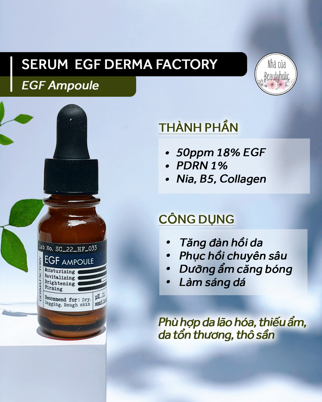 Serum tăng trưởng tế bào derma factory egf ampoule