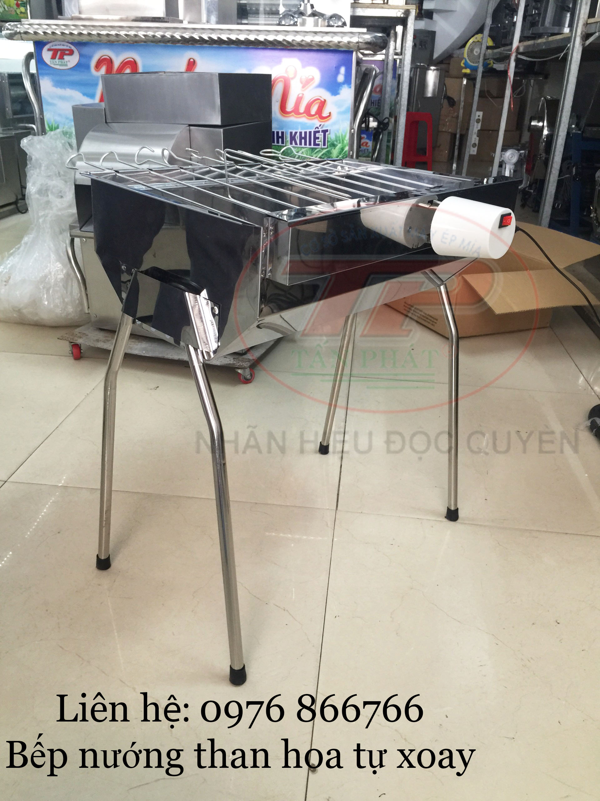 Bếp nướng than hoa tự xoay