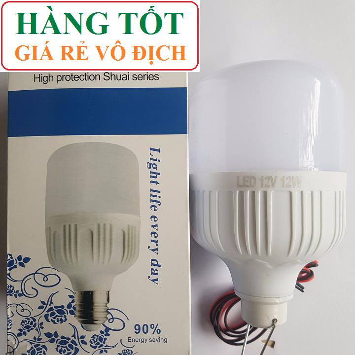 Bóng đèn LED 12v - đủ 12w dây kẹp bình hoặc đuôi văn E27