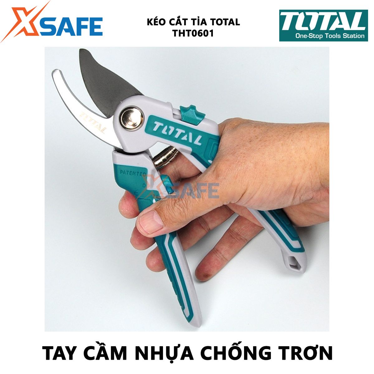 Kéo cắt tỉa cành cây TOTAL THT0601 | Kéo cắt tỉa cây Kích thước: 8,5 (220mm) Tay cầm PP coverd dùng để cắt tỉa cây, tạo hình khối cho tán cây