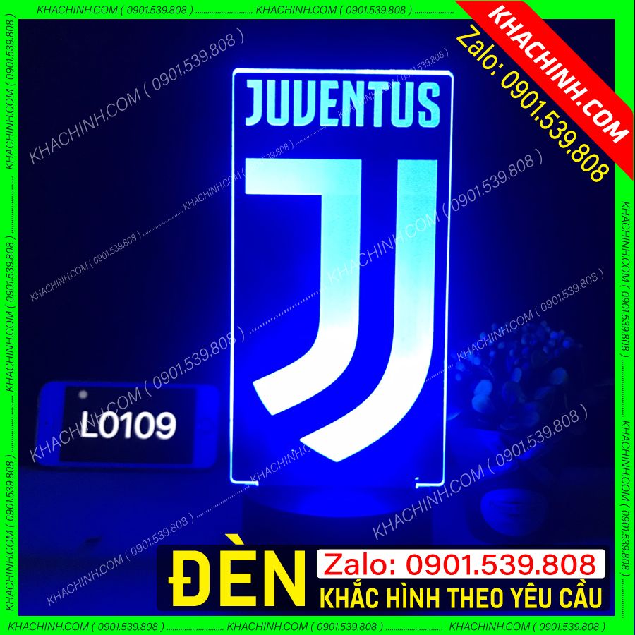 Đèn led 7 màu Hình CLB BÓNG ĐÁ JUVENTUS - Qùa tặng, đèn trang trí, đèn để bàn, đèn phòng ngủ, thiết kế cắt khắc theo yêu cầu