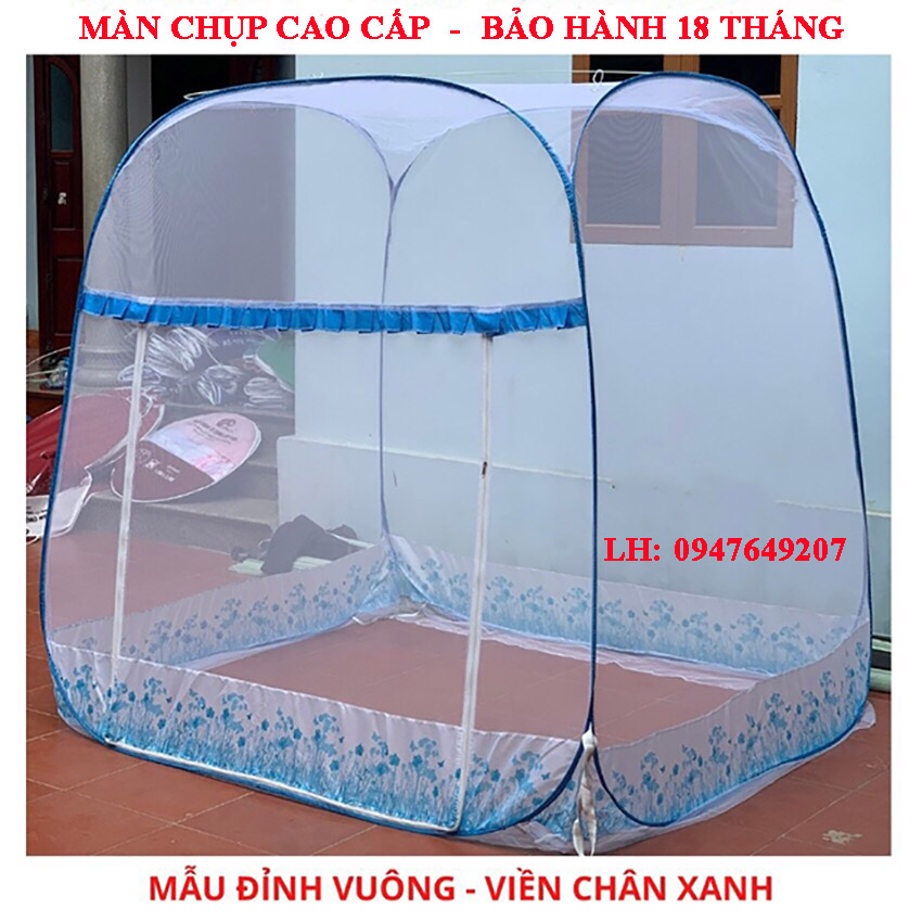 {GIÁ TẬN XƯỞNG} Màn chụp tự bung đỉnh vuông cao cấp 2m2x2m - Quality Goods - Mùng chụp tự bung có viền chân vải gió Hàn Quốc, mắt lưới nhỏ xíu xiu, chống muỗi tuyệt đỉnh bảo vệ sức khoẻ cho cả nhà