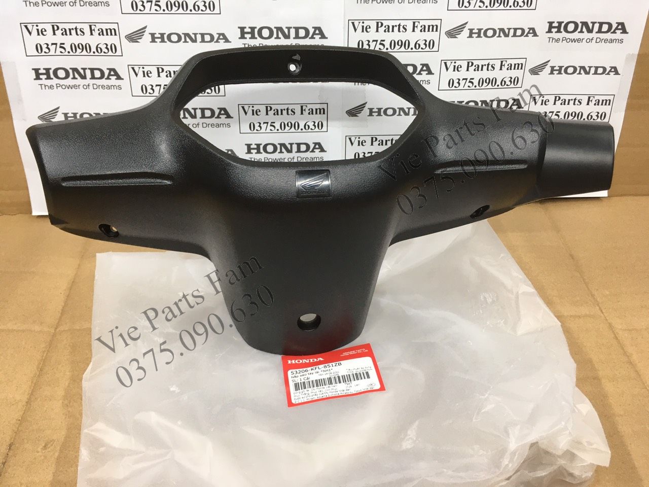 Nắp sau tay lái/ ốp đầu sau wave anpha, wave 2 bóng , chính hiệu honda motor vn