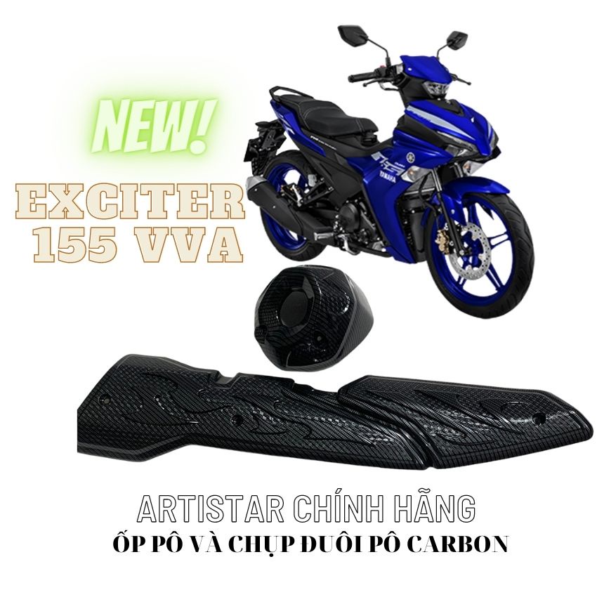 [Nhập RS0822 giảm 30k cho đơn 99k]Ốp pô exciter 155 - ex 155 vva   ( 1 Bộ Đủ Ốp Pô + Chụp Đuôi Pô ) - TanThanh 247