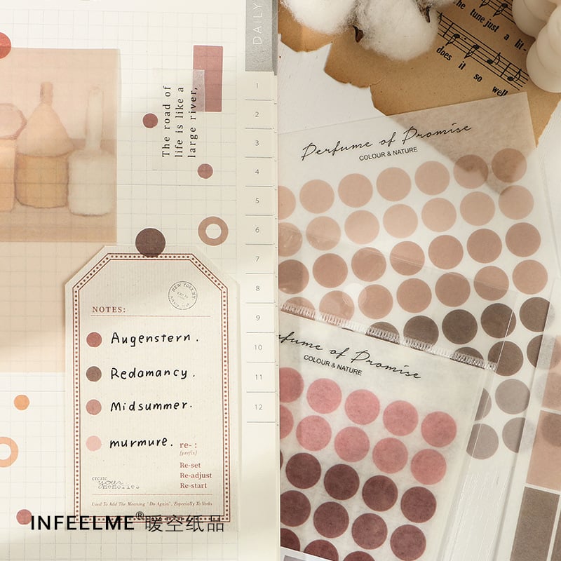 Sticker đánh dấu tròn trang trí sổ tay, planner, scrapbook, .. [ 123 ]