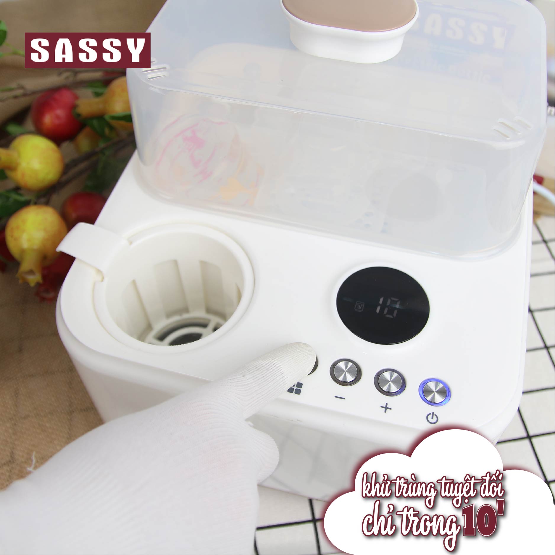 Máy Tiệt Trùng Bình Sữa và Hâm Sữa 2in1 Sassy