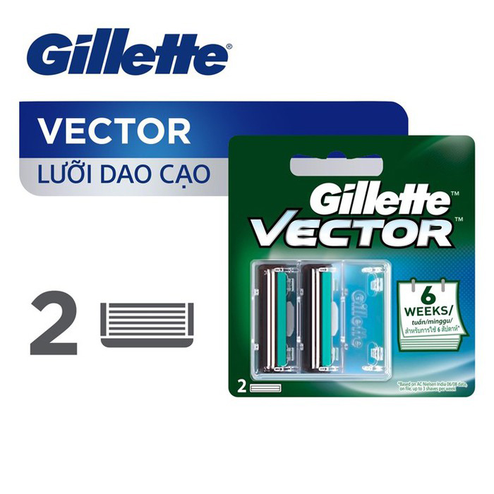 Bộ 2 Lưỡi Dao Cạo Gillet Dao Cạo Gillet Vector Plus