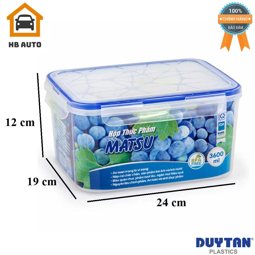 [FreeshipMAX] Hộp Nhựa Chữ Nhật Đựng Thực Phẩm Duy Tân Matsu 3600ml (24 x 19 x 12 cm) No.440
