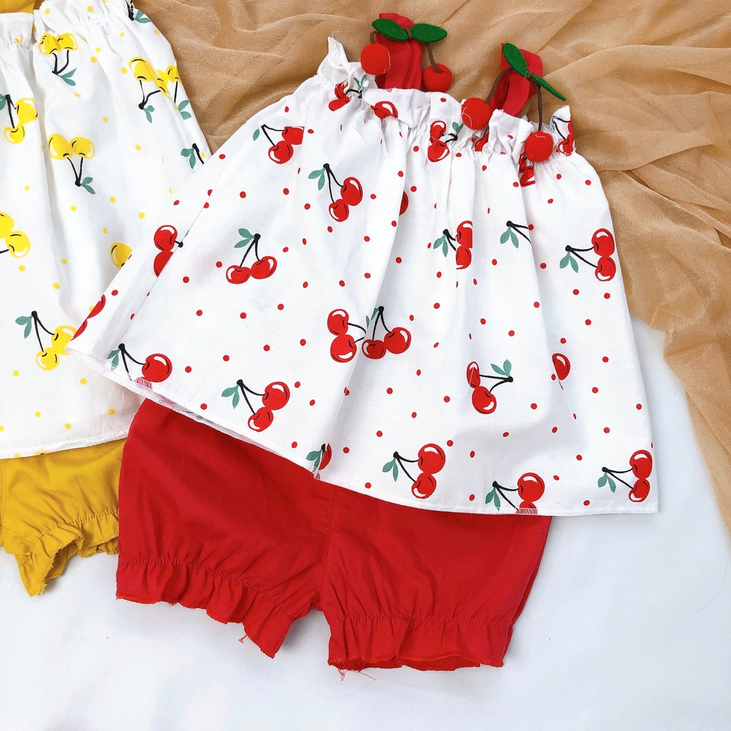 Set Bộ Hai Dây Họa Tiết Cherry Cho Bé Gái (N00133)