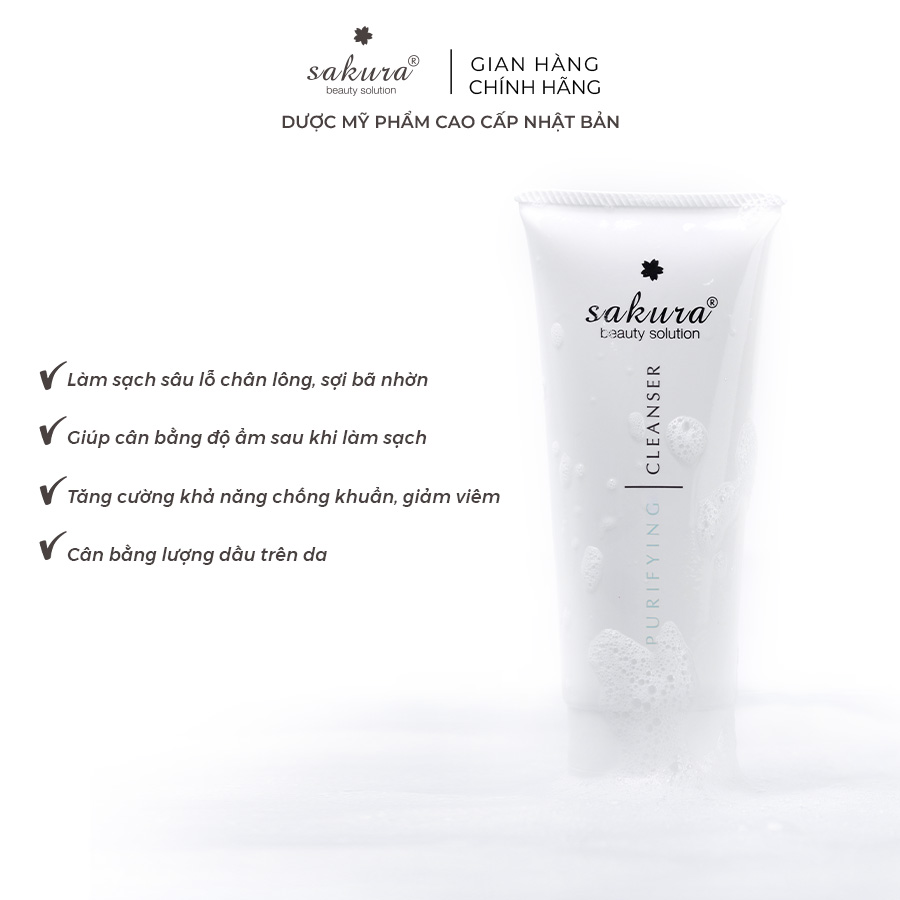 Sữa rửa mặt cho da dầu mụn Sakura Purifying Cleanser 100ml