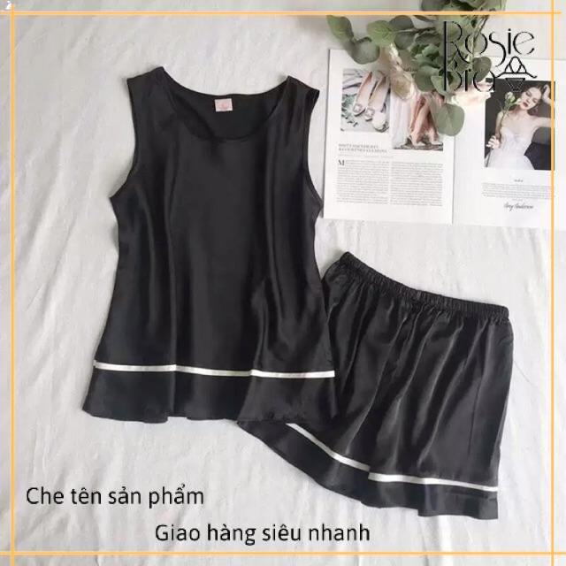 Bộ ngủ lụa quần đùi áo sát nách chất đẹp M/L/Xl Ct095