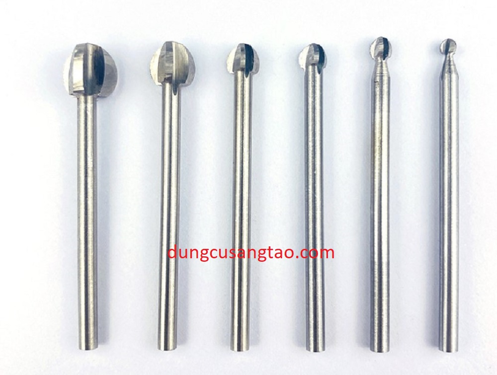 Phá thô cán 3mm (bộ 6 mũi quả đào cán 3mm)