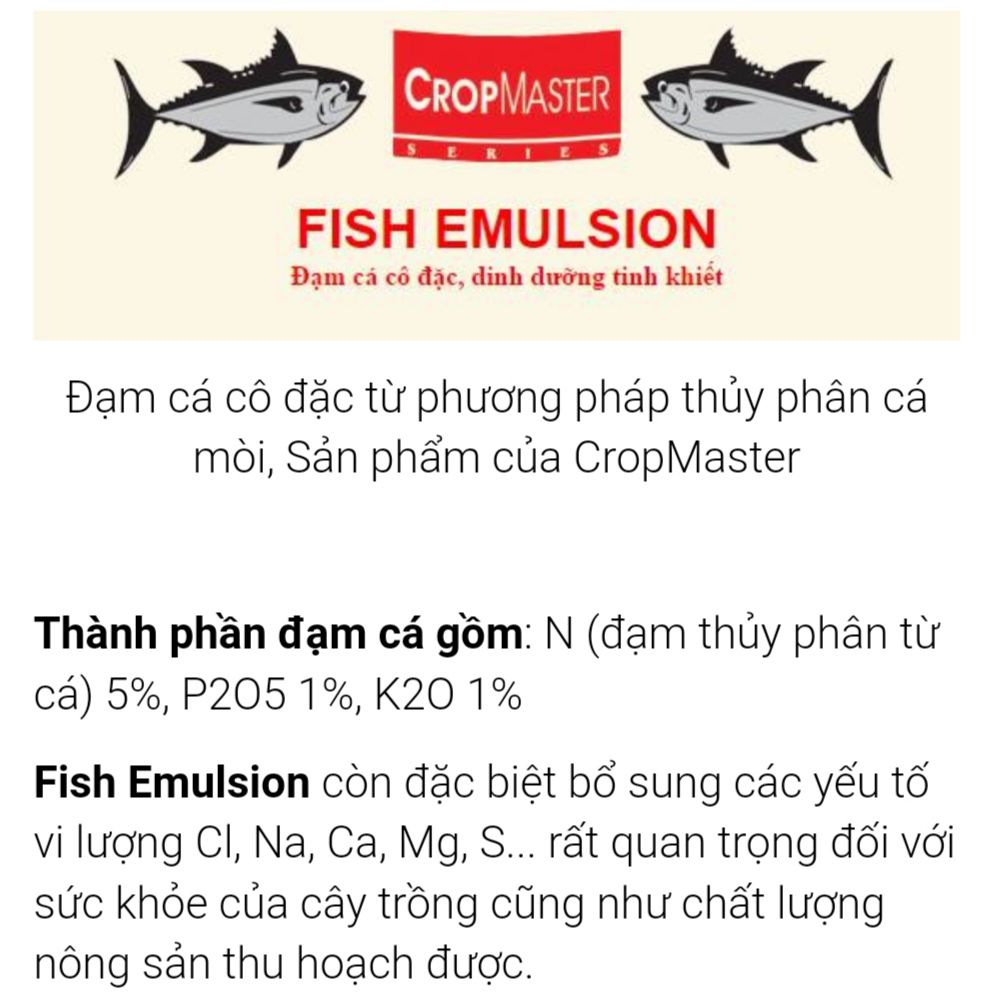 Phân cá (Đạm cá) cô đặc Mỹ Fish Emulsion 250ml