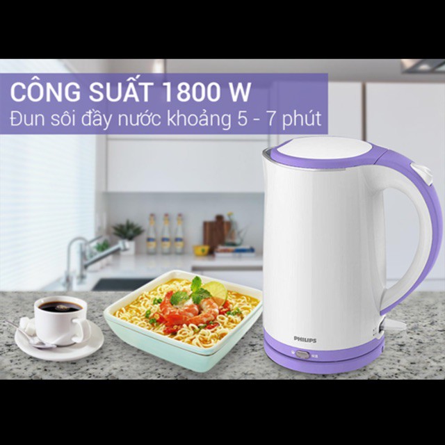 [FREESHIP MAX] [HCM]Bình đun siêu tốc Philips HD9312 1.7 lít