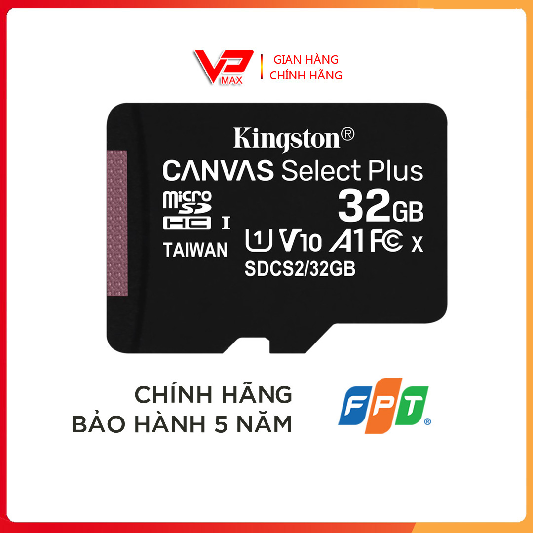 Thẻ nhớ microSDHC Kingston Canvas Select Plus 32GB tốc độ cao 100MB/s - Không Adapter - vpmax