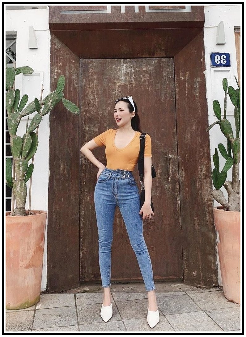 Quần jean nữ lưng cao HAI ĐAI 3 CÚC siêu hot trend mới nhất ( 3 màu ) s5&106
