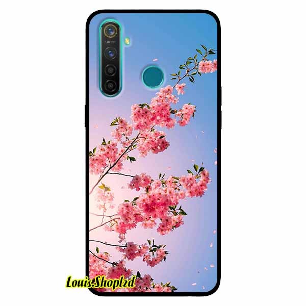 Ốp lưng dành cho realme 5 pro - realme q - hoa đào rơi
