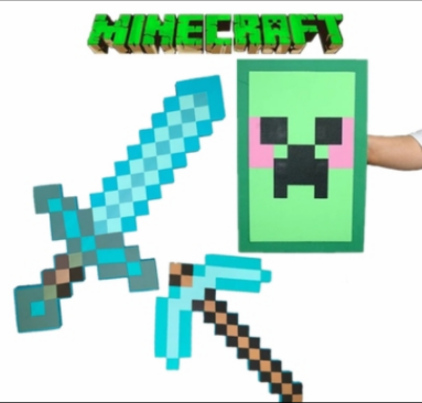 Combo 3 món cúp kiếm creeper minecraft