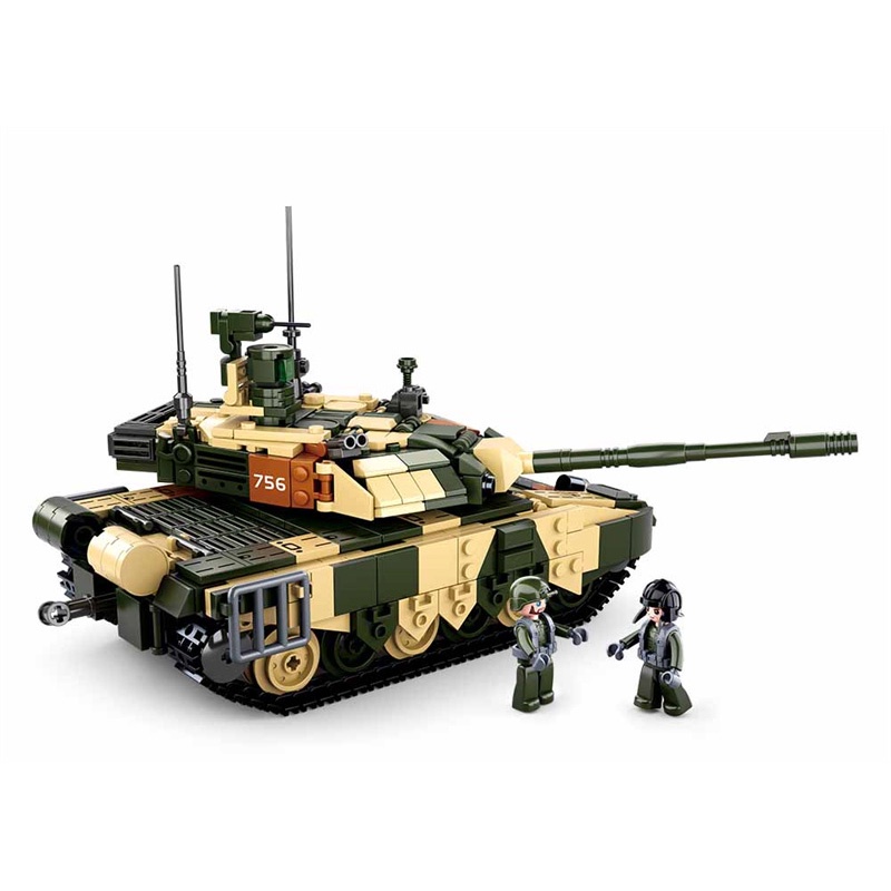 Bộ 758 mảnh đồ chơi sluban t90ms b0756 lắp ráp xe tăng quân đội