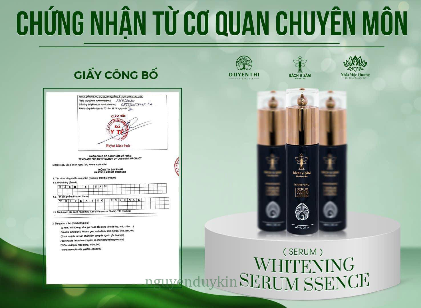 [Sẵn Hàng] Combo Kem Đêm và Serum dưỡng trắng da BÁCH Y SÂM