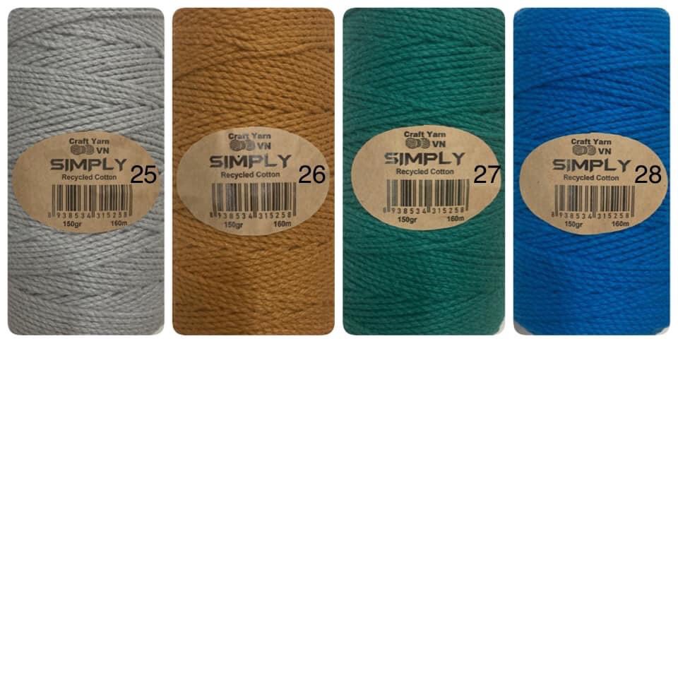 Sợi Simply cotton 150gr ( Từ màu 25 đến màu 28)