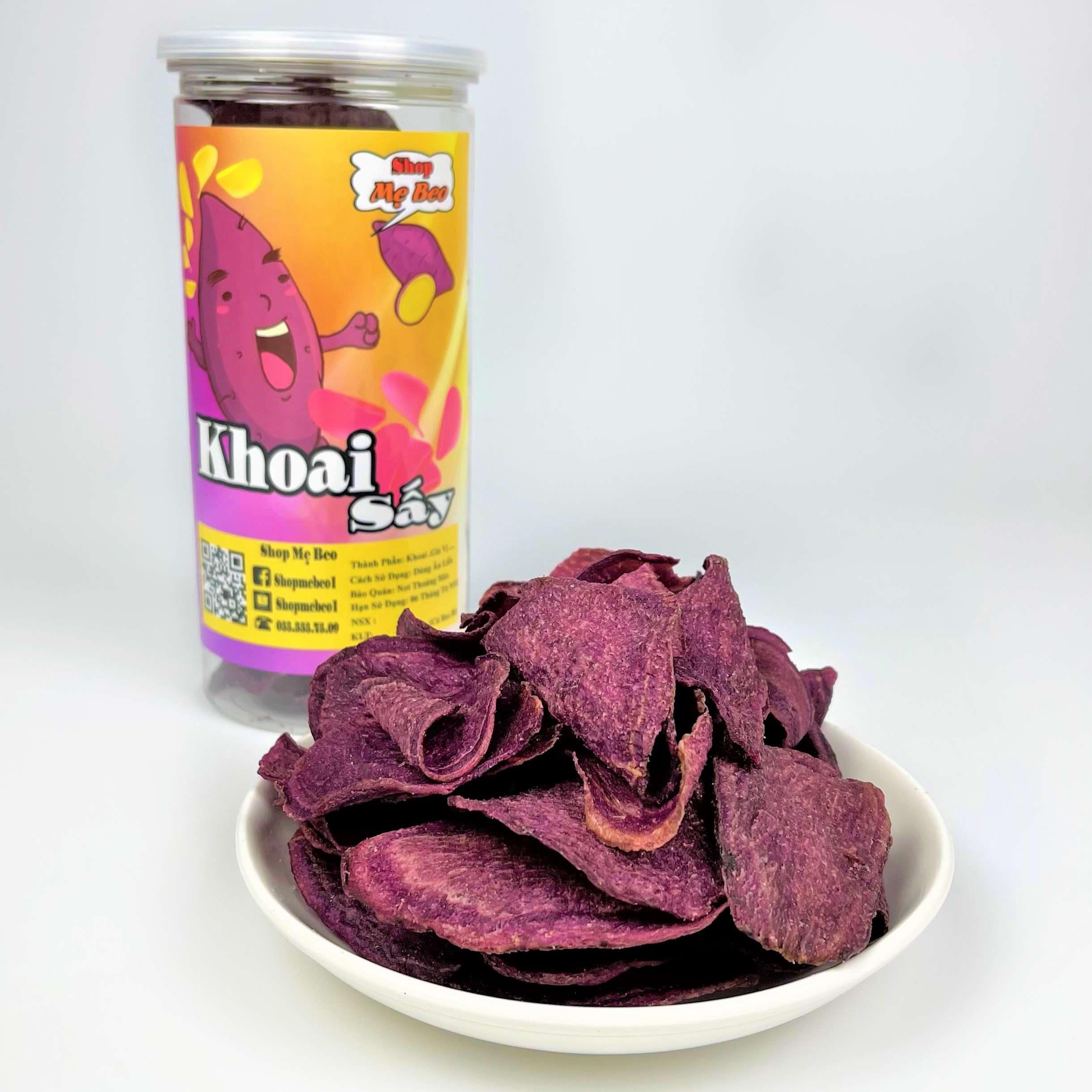 [ HOÀN TIỀN 10% ]500Gr Khoai Lang Tím Sấy Mật Giòn Tan