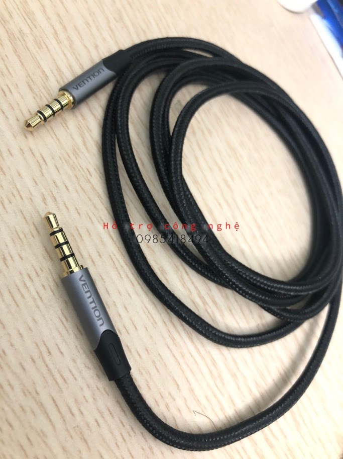 Dây cáp âm thanh nối 2 đầu jack 3.5mm 4 khấc VENTION(ảnh thật)
