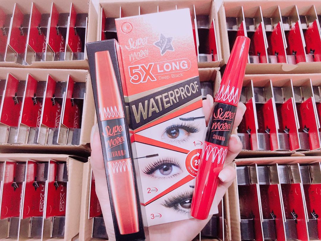 Mascara nối mi 2 đầu Super Model 5X Long Deep Black Warterproof
