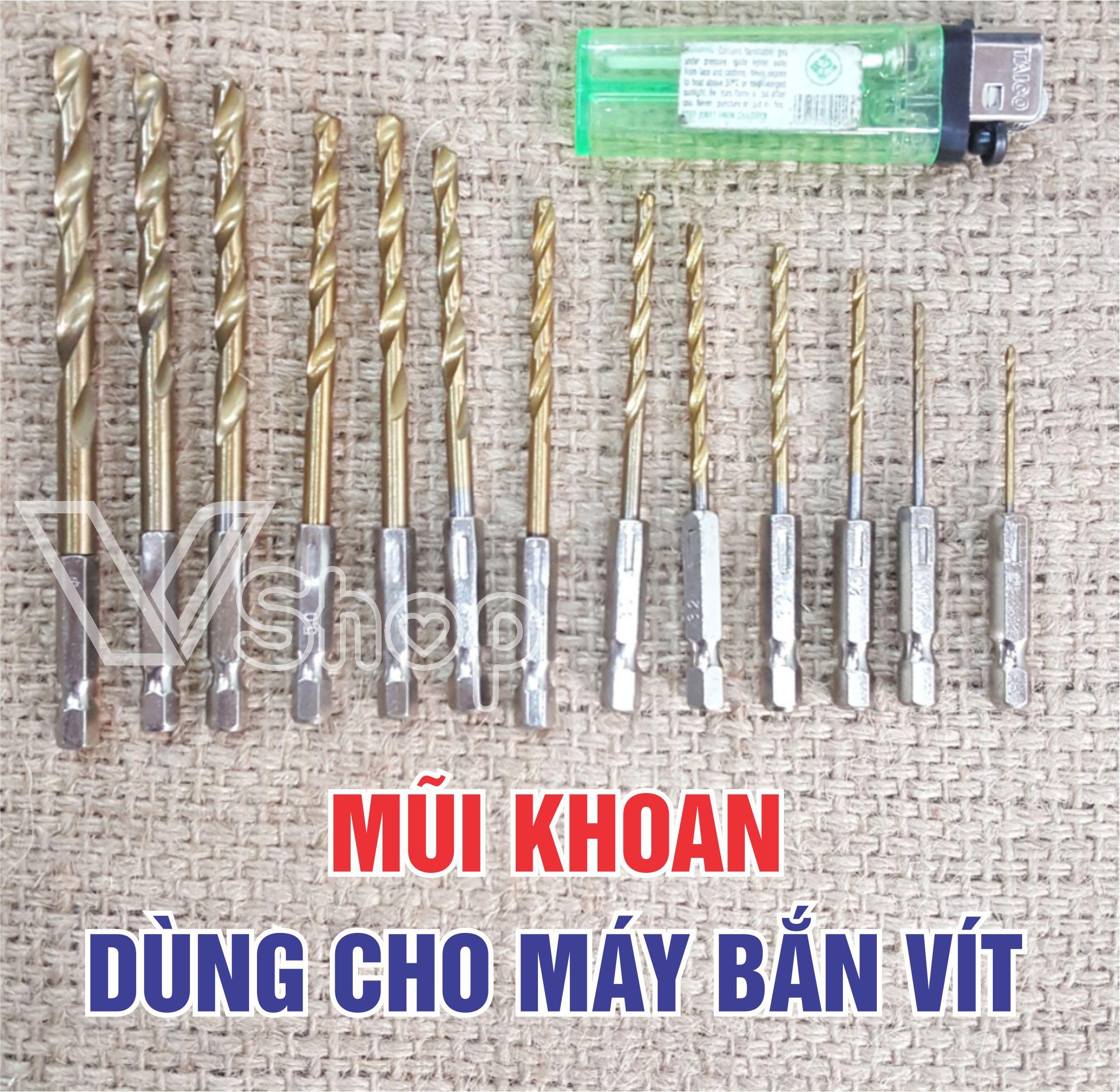 Bộ mũi khoan, đuôi lục giác, dùng cho máy bắn vít, 13 cái