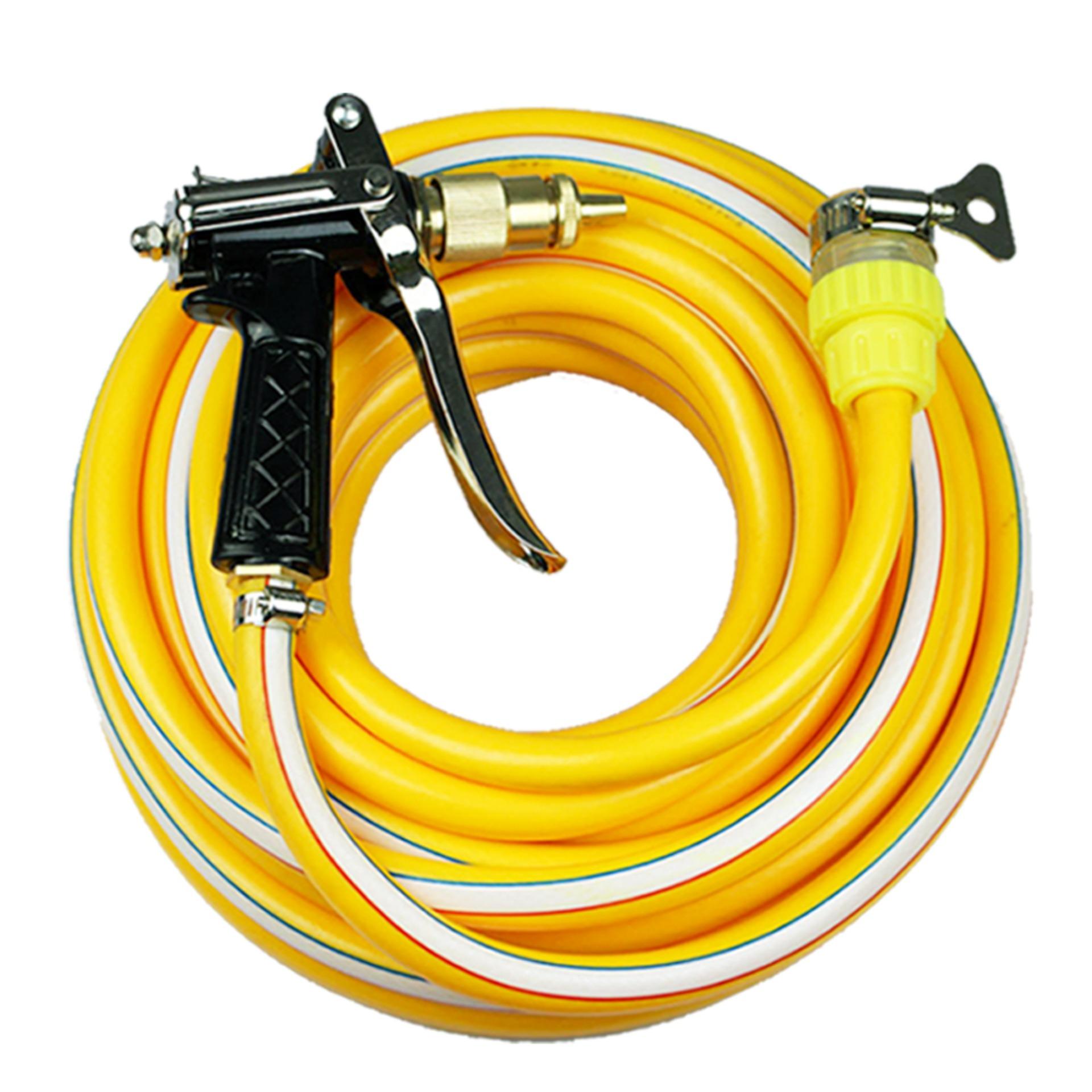 Vòi nước vòi phun nước rửa xe tưới cây tăng áp thông minh + bộ dây bơm nước 5m cao cấp TLG  206400 (dây vàng)