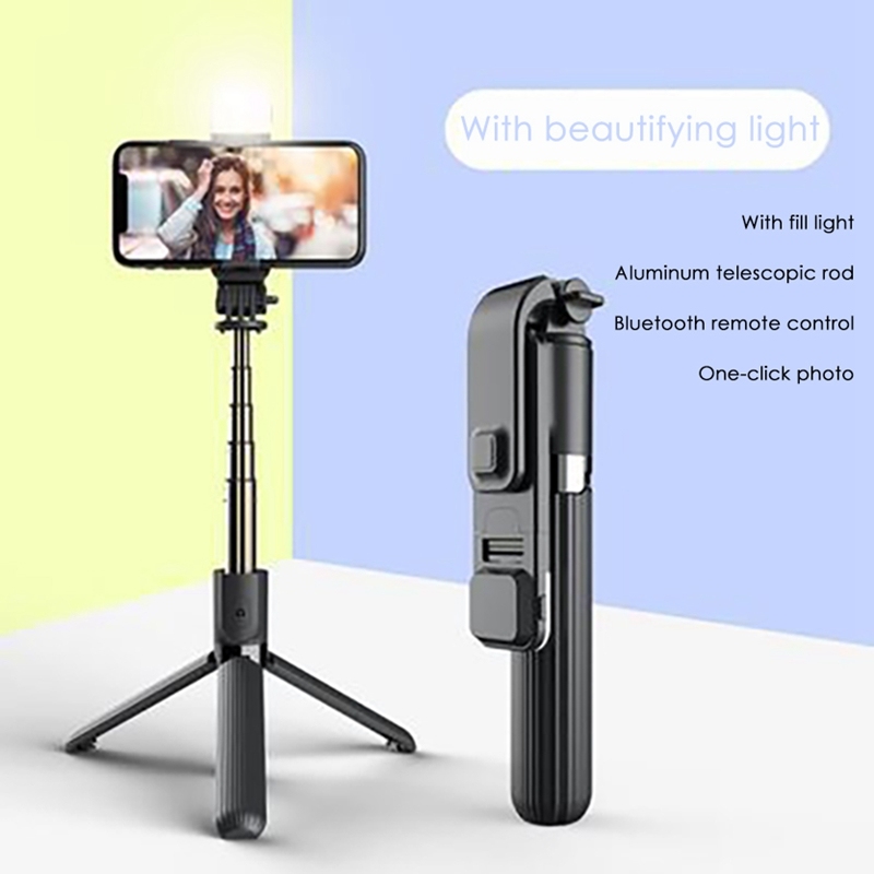 Selfie Stick with Fill Light, Dimmable Fill Light Selfie Stick Tripod Stand for Live Streaming /Makeup/YouTube Video