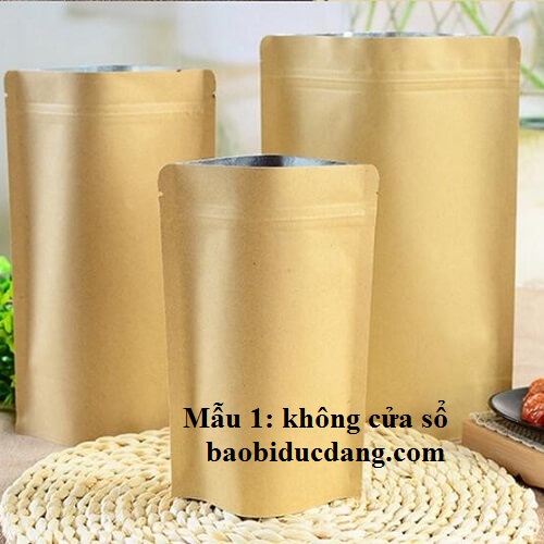1kg túi zíp giấy có cửa sổ