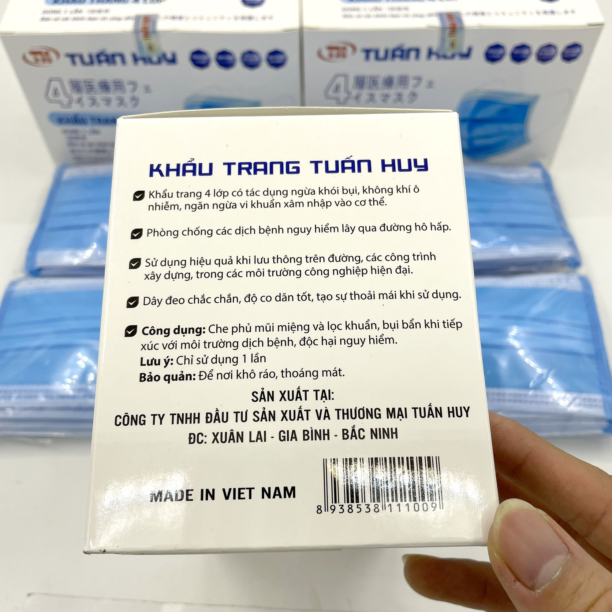 Khẩu trang y tế 4 lớp hộp 50 cái Kháng Khuẩn Có Tem niêm phong, có Logo, Đạt Tiêu Chuẩn ISO Và Kiểm Định Bộ Y Tế, khau trang y te,