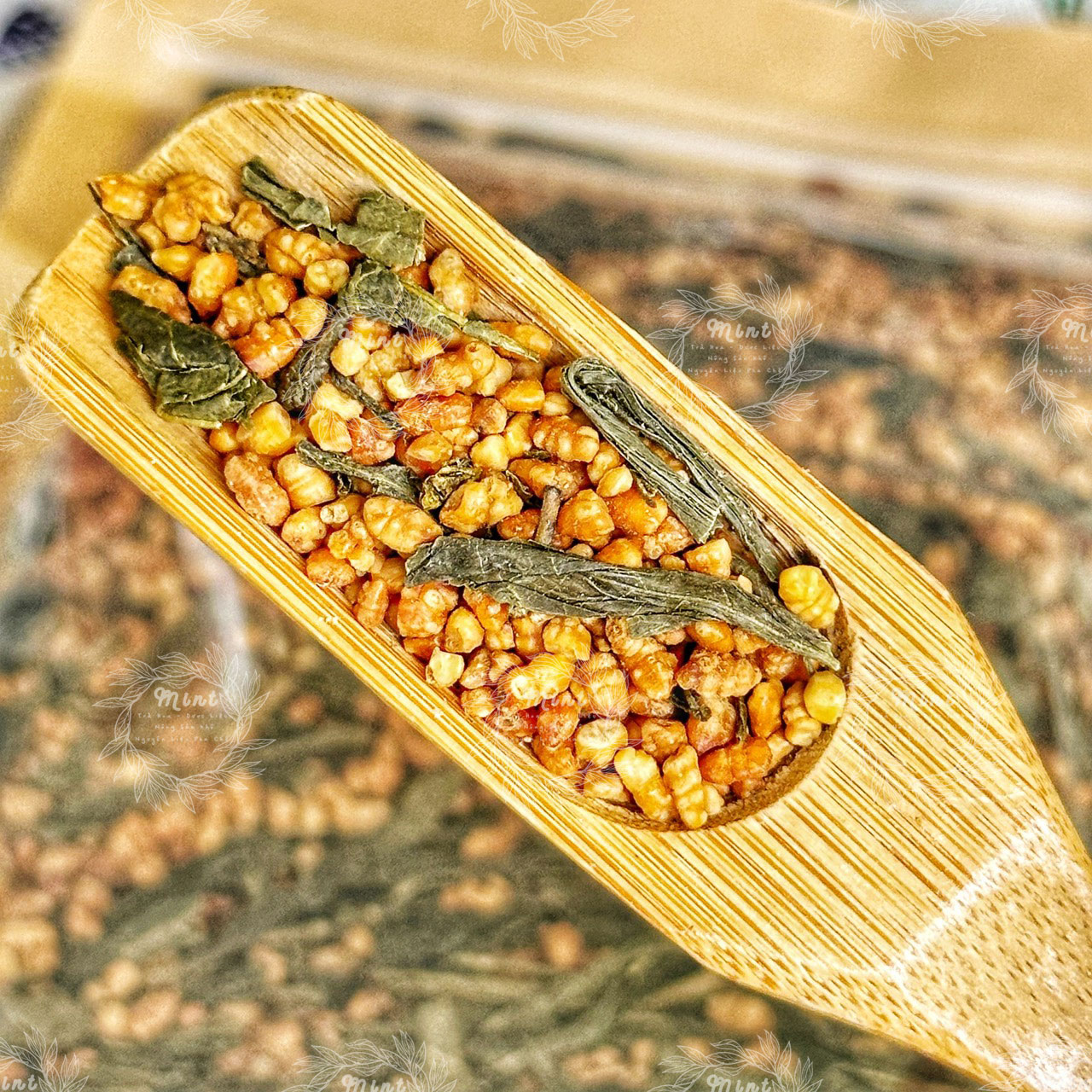 Trà Xanh Gạo Lứt Rang (Genmaicha - Huyền Mễ Trà - Trà Gạo Rang - Trà Bỏng Ngô) - Túi 500gr
