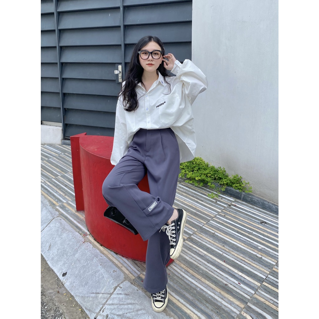 [Nhập RS0822 giảm 30k cho đơn 99k]ÁO SƠ MI TWENTI TAY DÀI FORM RỘNG FREESIZE