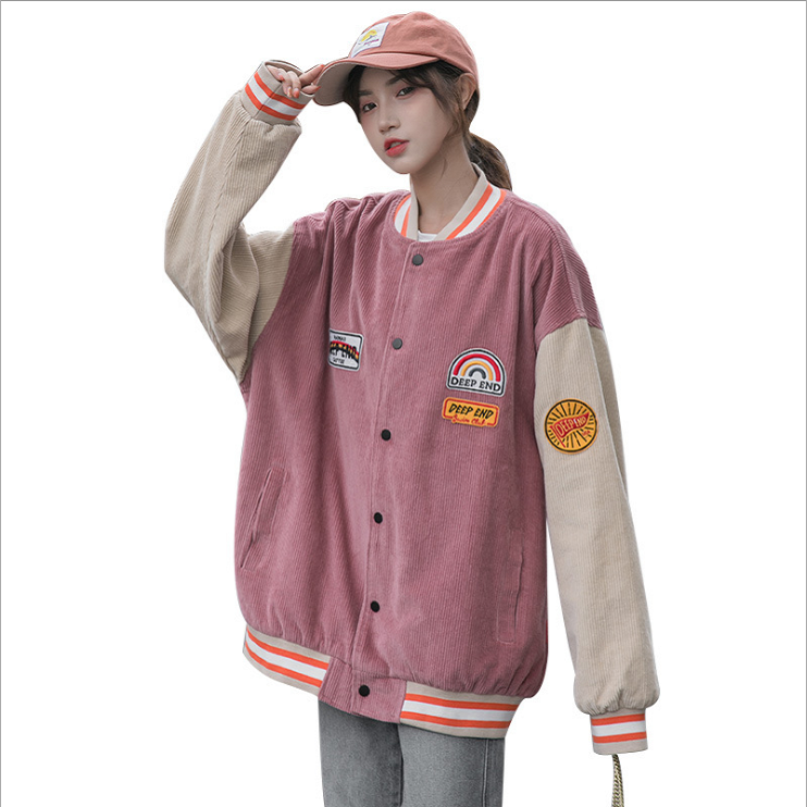 Áo local brand Bomber nữ nhung cầu vồng End