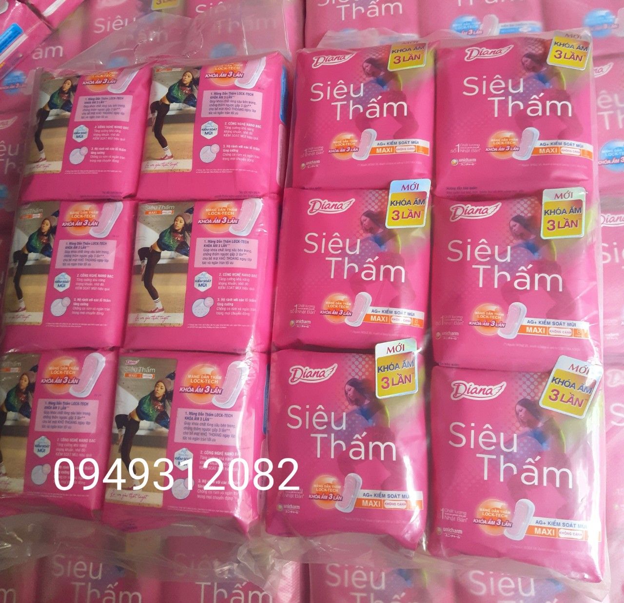 Combo 6 gói bvs siêu thấm DÀY KHÔNG cánh tinh chất vitaminE dưỡng da