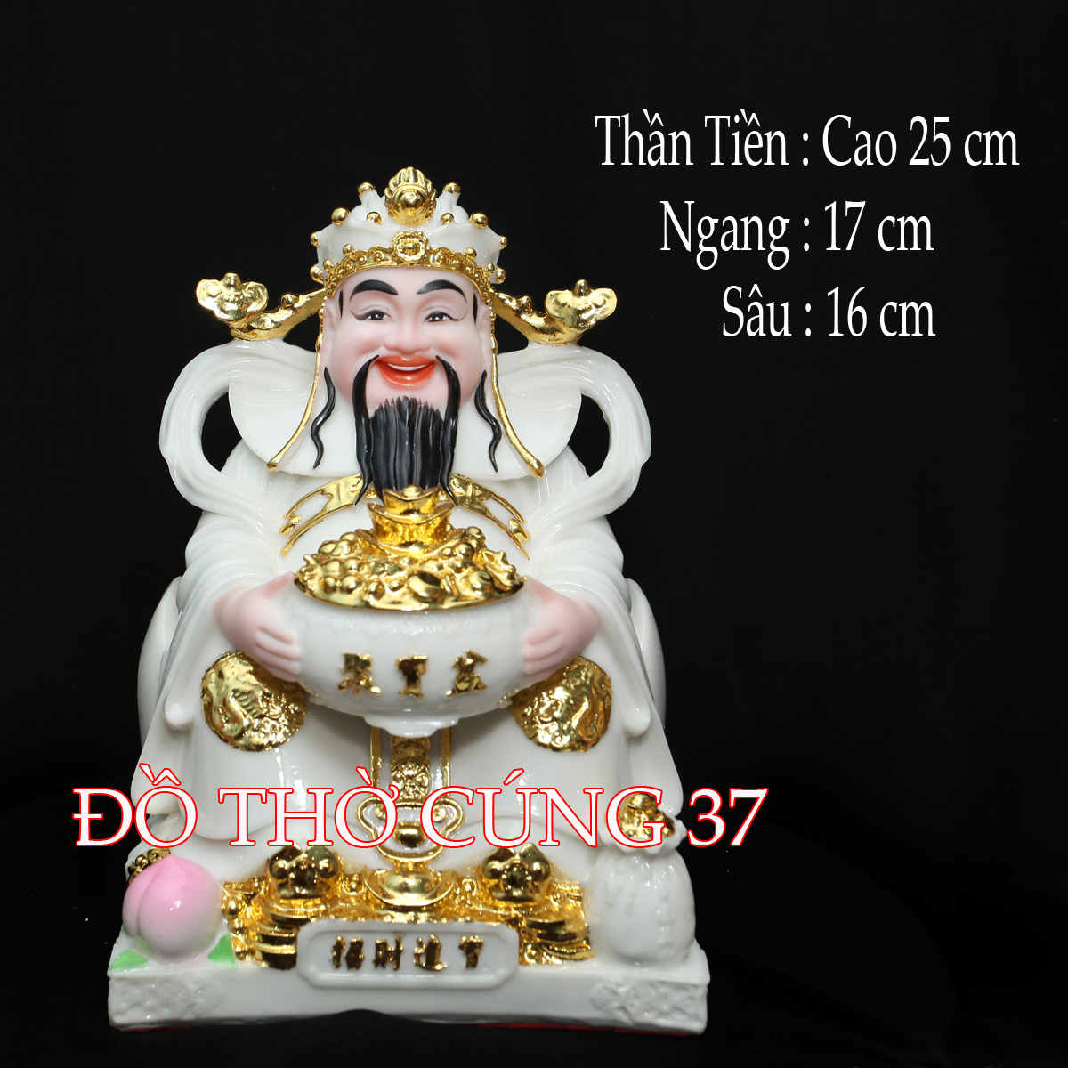 [ BỘ 3 ÔNG MÀU TRẮNG ] THẦN TÀI THỔ ĐỊA PHÚ QUÝ +THẦN TIỀN  [ COMPOSITE + BỘT ĐÁ ]