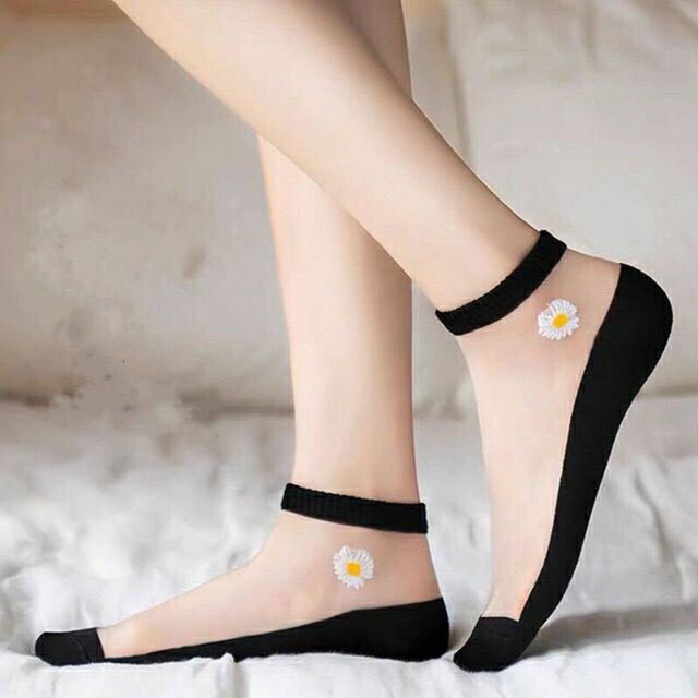 Tất Ren Lụa Hoa Cúc chất đẹp [ set 10 đôi ]