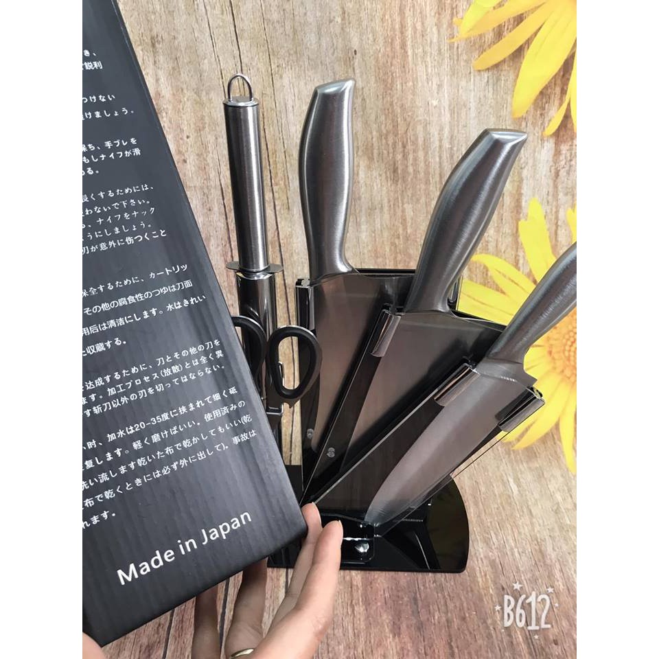BỘ DAO LÀM BẾP 6 MÓN CÓ ĐẾ DAO
