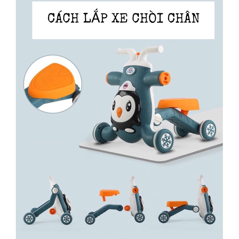 Xe tập đi đa năng 3 trong 1 (xe tập đi , chòi chân, Scooter)