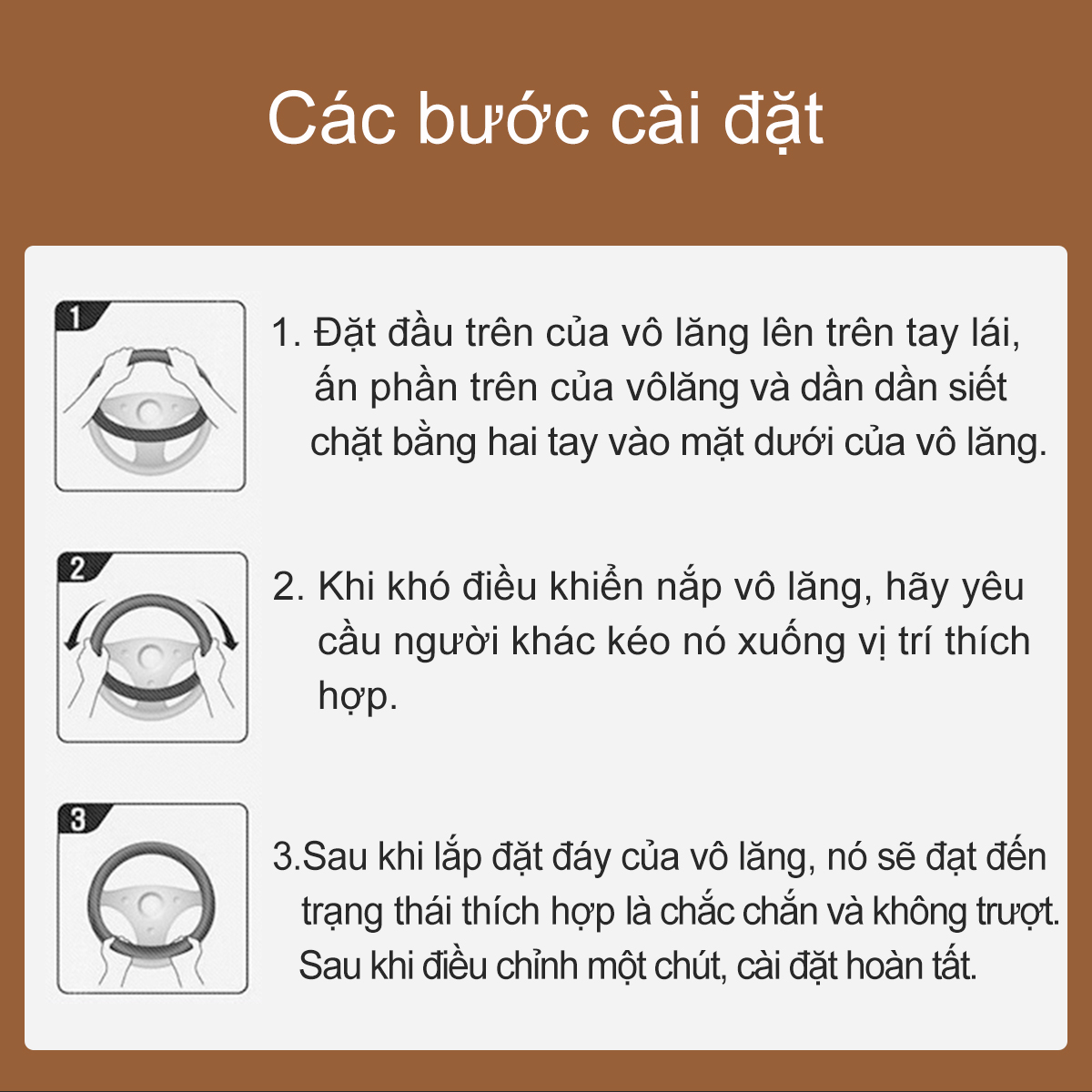 [HCM]Bọc vô lăng cao cấp da vân gỗ Hp-auto (Màu Đen)