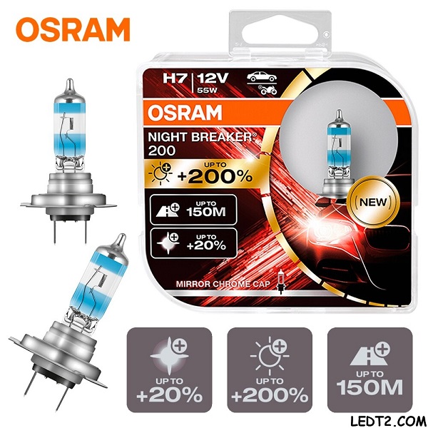 [LEDT2 ISOP] Đèn pha Halogen Osram Night Breaker +200%