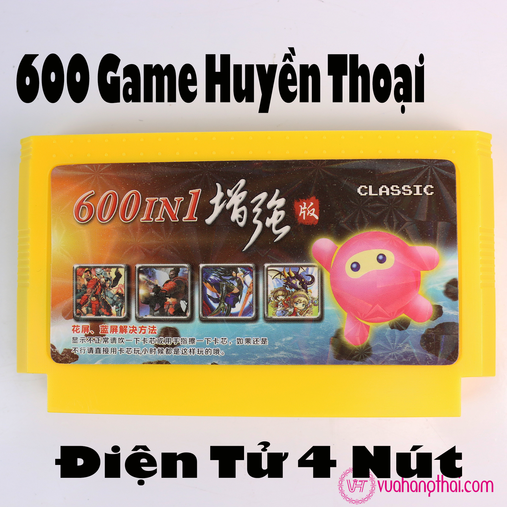 Băng máy chơi game 4 nút 600 Game không trùng - game huyền thoại Contra, Super Mario, Natra cứu mẹ ,xe zeep, Xe Tăng